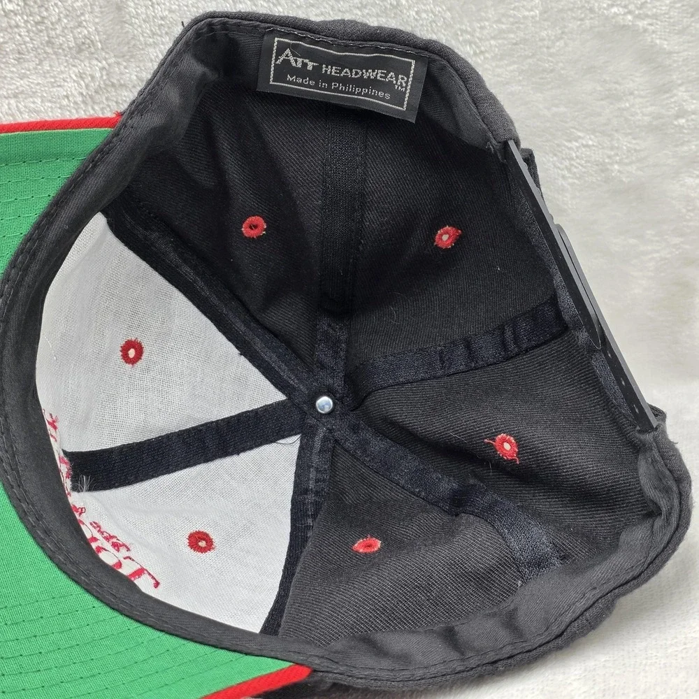 VINTAGE The Tonight Show with Jay Leno Hat Cap Snap Back Black Red 90s Televisio
